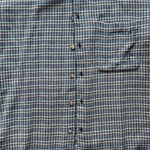 Vntg 90s Old Navy Mens Small Green, Brown Gray Plaid 100% Cotton Button up Shirt - Picture 3 of 8